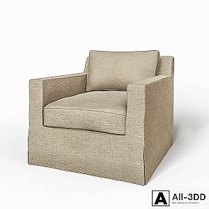 PETITE BELGIAN TRACK ARM SLIPCOVERED CHAIR