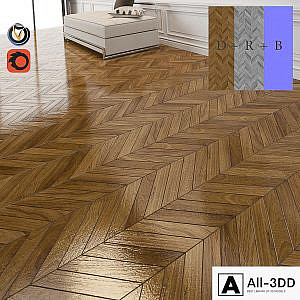 oak herringbone parquette floor with normal and specural maps.