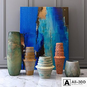 Vases and picture