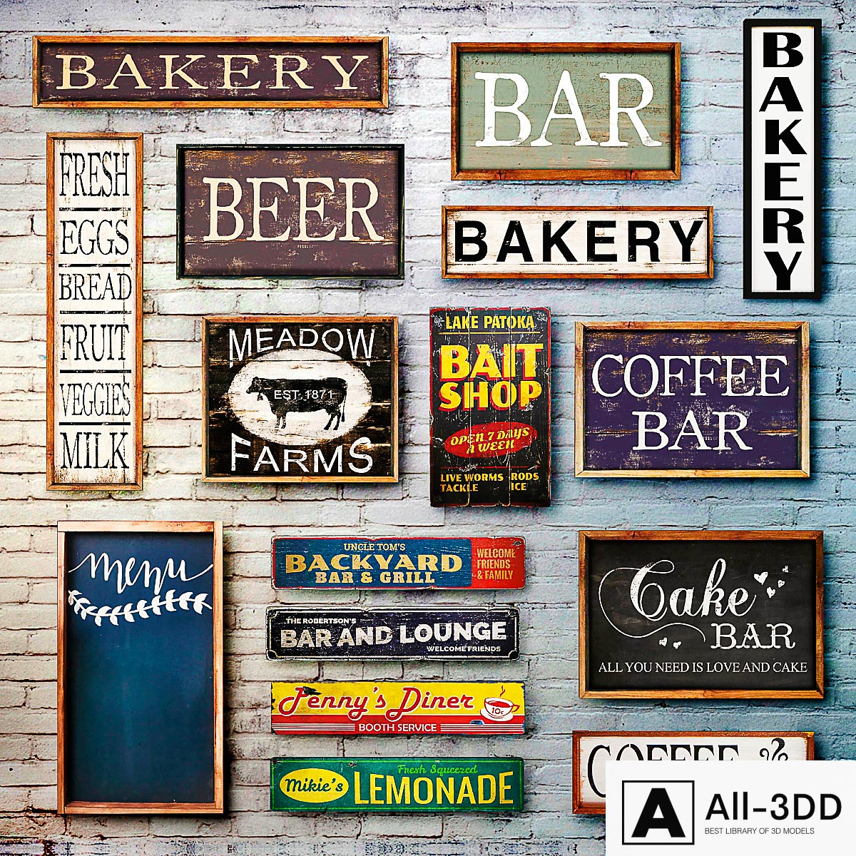 Wooden panels. Collection 20 modern interior 3D model Wooden panels. Collection 20