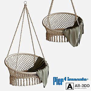 Macrame Natural Hanging Saucer Chair