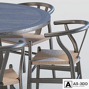 Black wishbone chairs