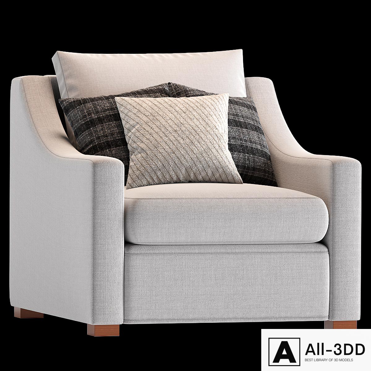 Armchair Belgian classic slope arm modern interior 3D model Armchair Belgian classic slope arm