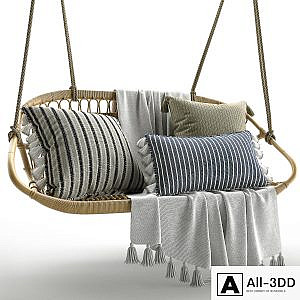 Hanging Rattan Bench Serena & Lily