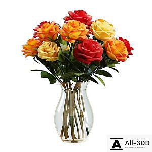 Flower Set 07 / Mixed Roses Bouquet