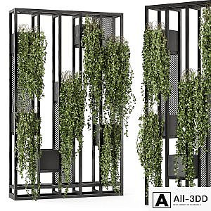 Indoor Hanging Plants in Metal Stand - Set 848