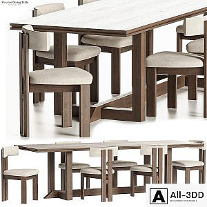 Es Taller Wooden Dining Table with Chairs