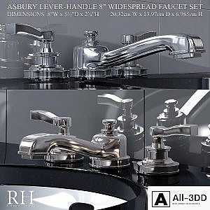 ASBURY LEVER-HANDLE 8in WIDESPREAD FAUCET SET