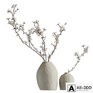 Flowering branches in a vase (2 colors)