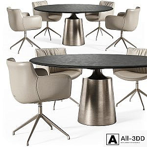 Cattelan Italia Yoda Argile table Rhonda chair