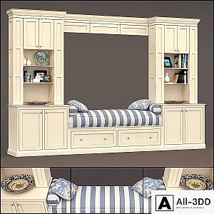 Sofa + cabinets under the window