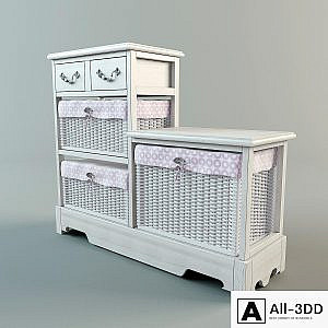 Wicker laundry basket
