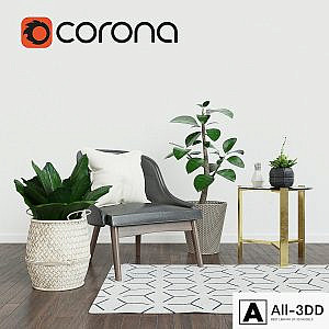 Armchair and Plants