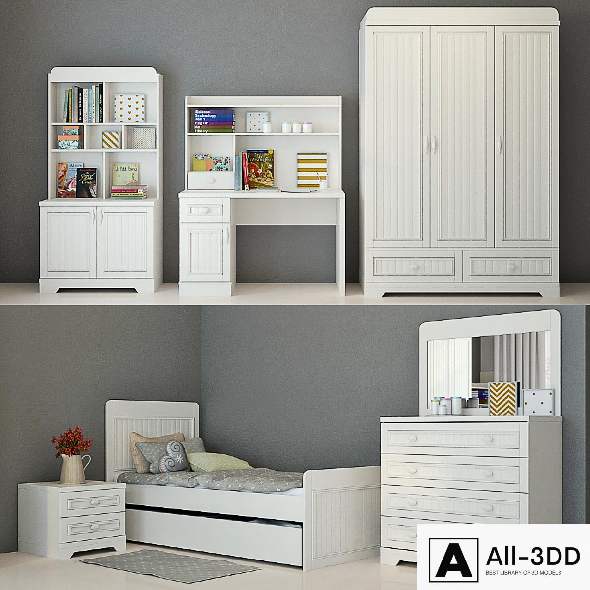 NewJoy - White Life Series modern interior 3D model NewJoy - White Life Series