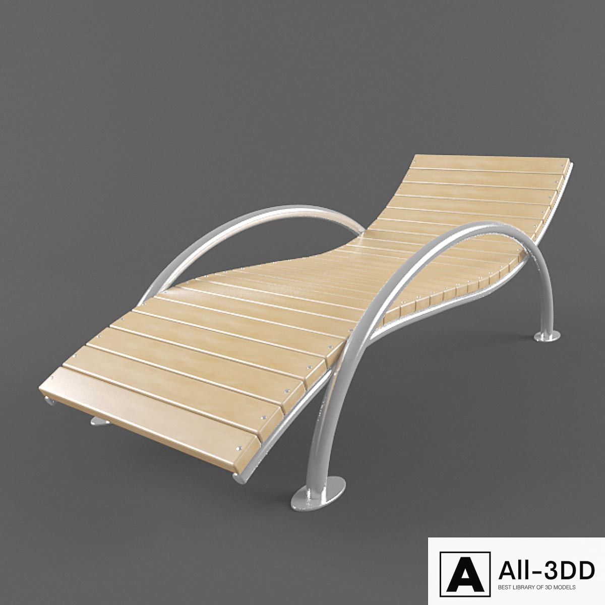 Lounger modern interior 3D model Lounger