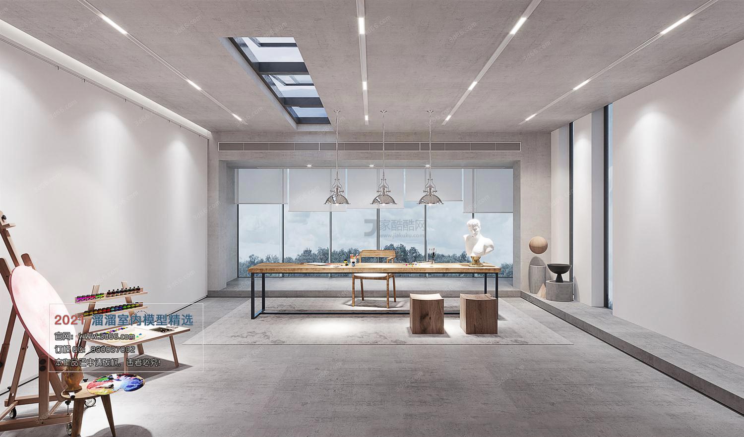 H008-工业风格-Industrial style-Corona model modern interior 3D model H008-工业风格-Industrial style-Corona model