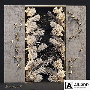 Decorative panel_Birds Gold 3