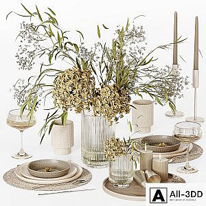 Kitchen tableware 020 (Vray)