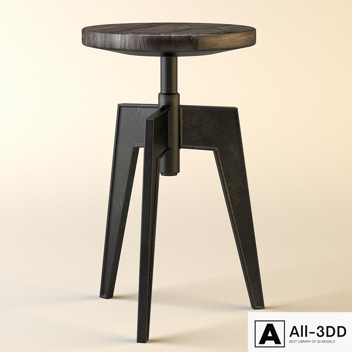 contact stool modern interior 3D model contact stool