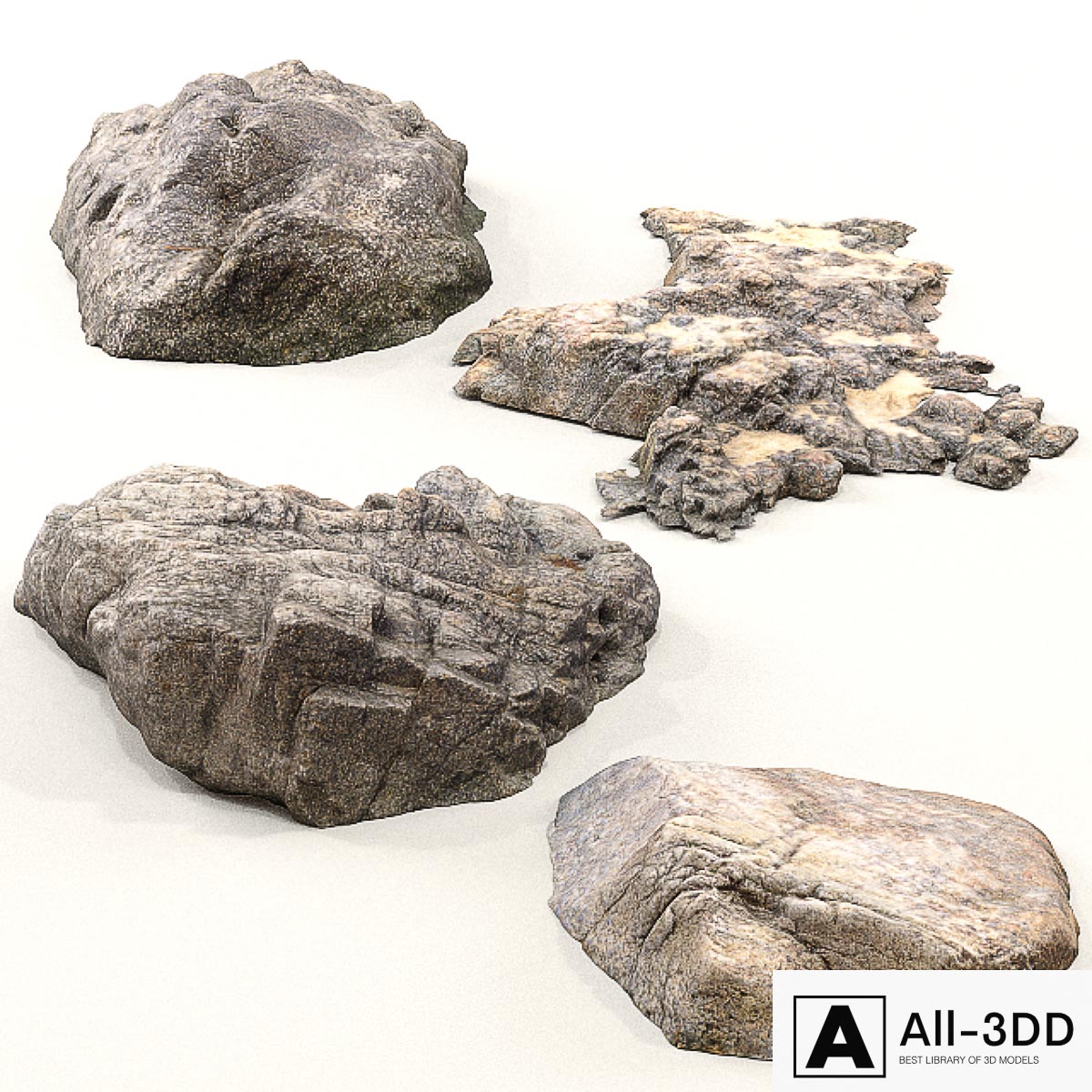 Beach rocks modern interior 3D model Beach rocks