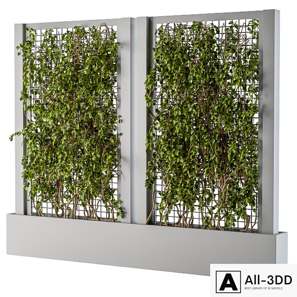 ivy Box Plants Gray modern interior 3D model ivy Box Plants Gray