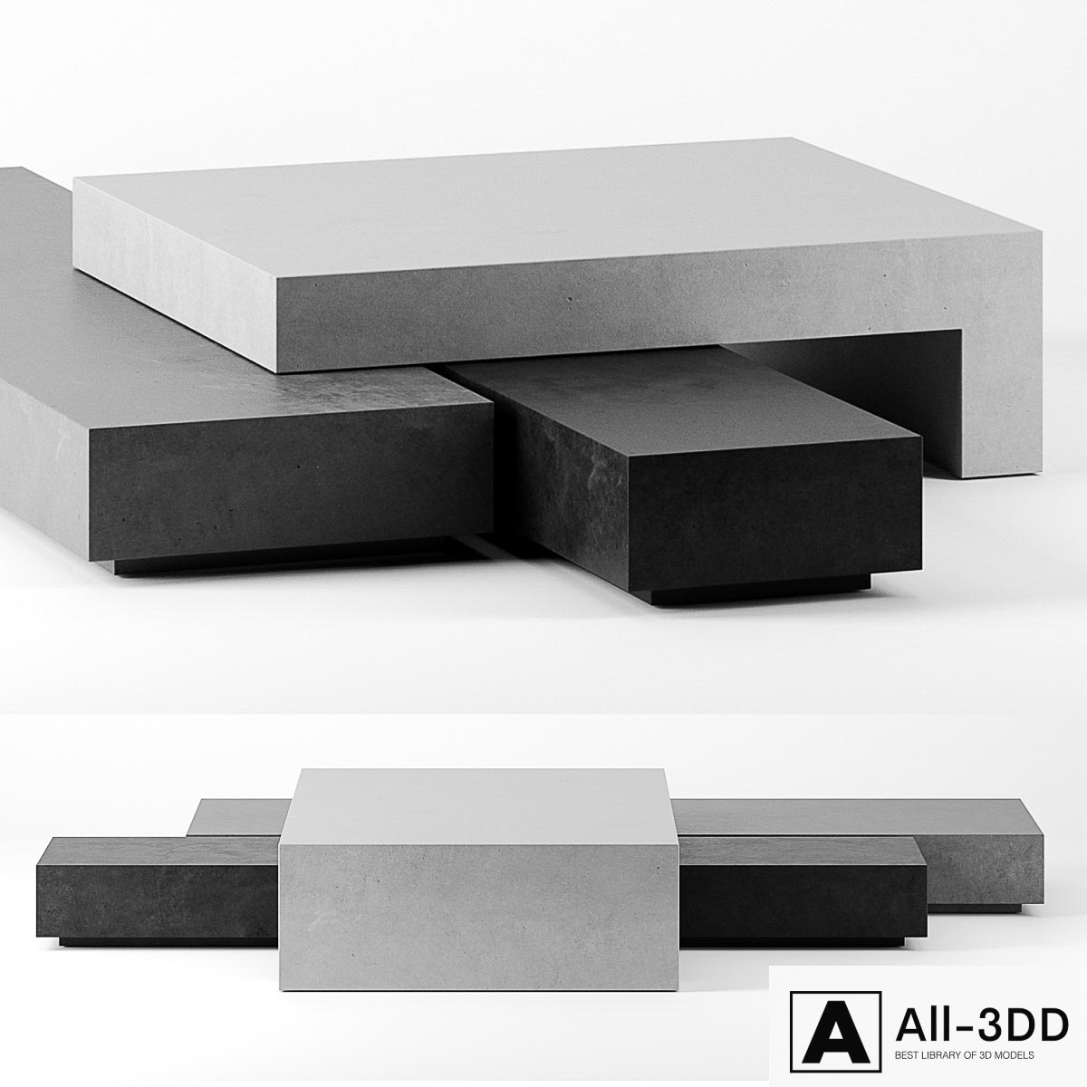 Jenga Coffee Tables Set 2 by Baxter modern interior 3D model Jenga Coffee Tables Set 2 by Baxter
