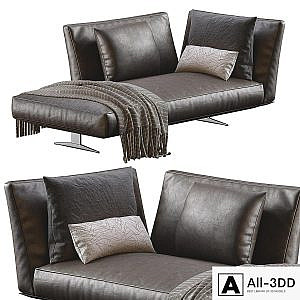 Chaise Lounge Evergreen Leather By Flexform
