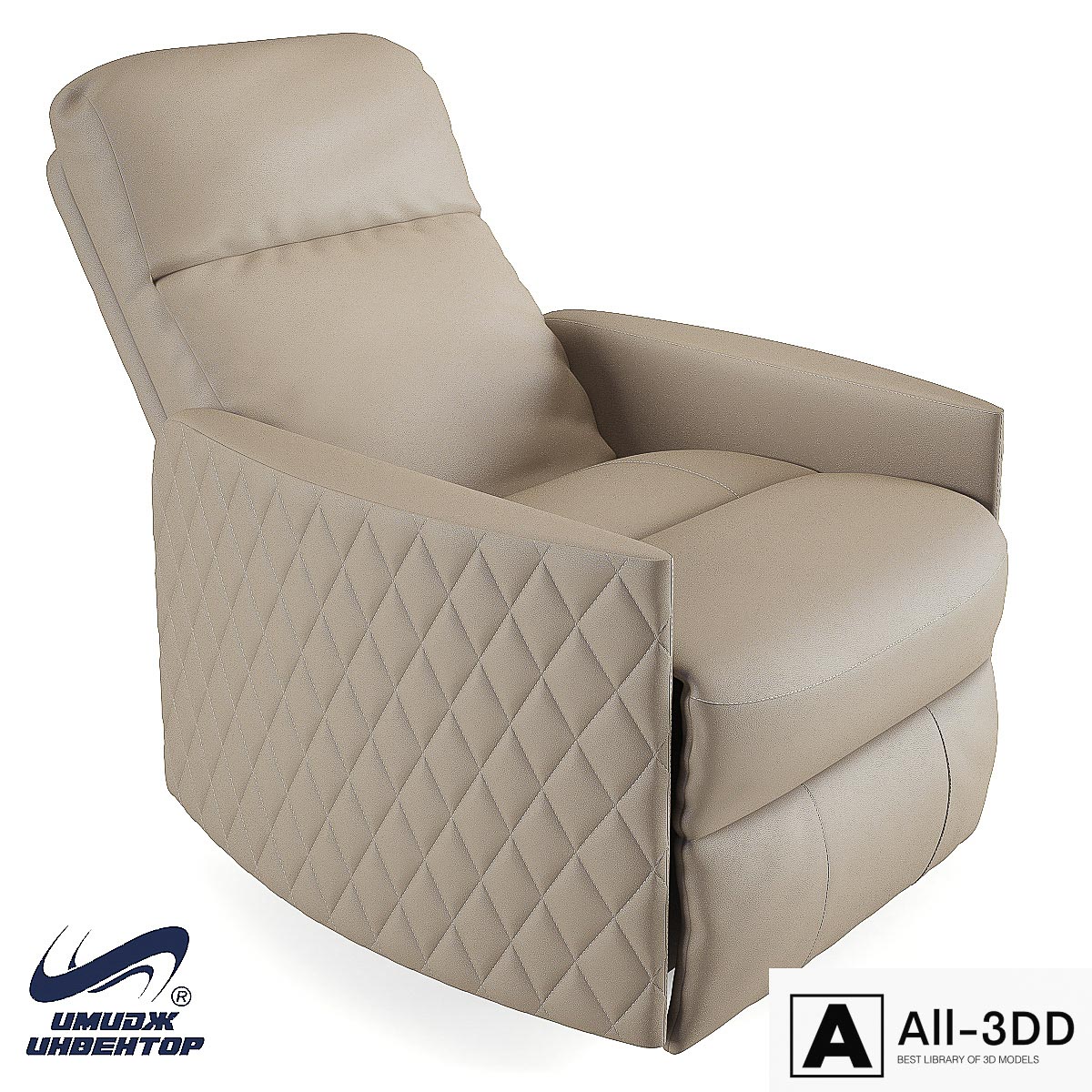 OM Armchair-recliner "Brighton" with stitching modern interior 3D model OM Armchair-recliner "Brighton" with stitching