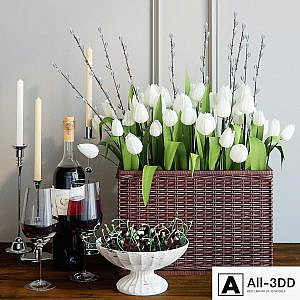 Decorative set with tulips