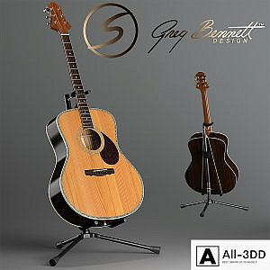 Acoustic guitar Samick Greg Bennet design J-8 and rack