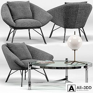 Soren Lounge Chair, Eichholtz Trento Coffee Table