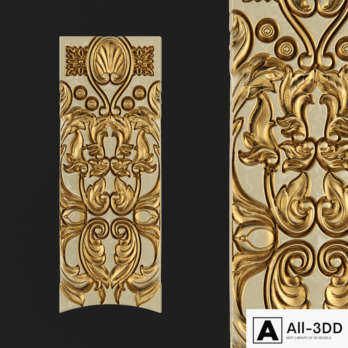 Moldings, carvings, modern interior 3D model Moldings, carvings,
