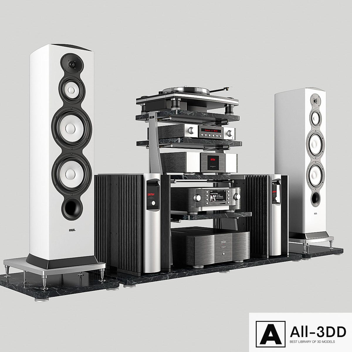 Elite Hi-End audio system from Mark-Levinson and Revel modern interior 3D model Elite Hi-End audio system from Mark-Levinson and Revel