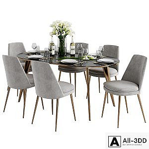West Elm Finley Dining Chair & Arden Dining Table