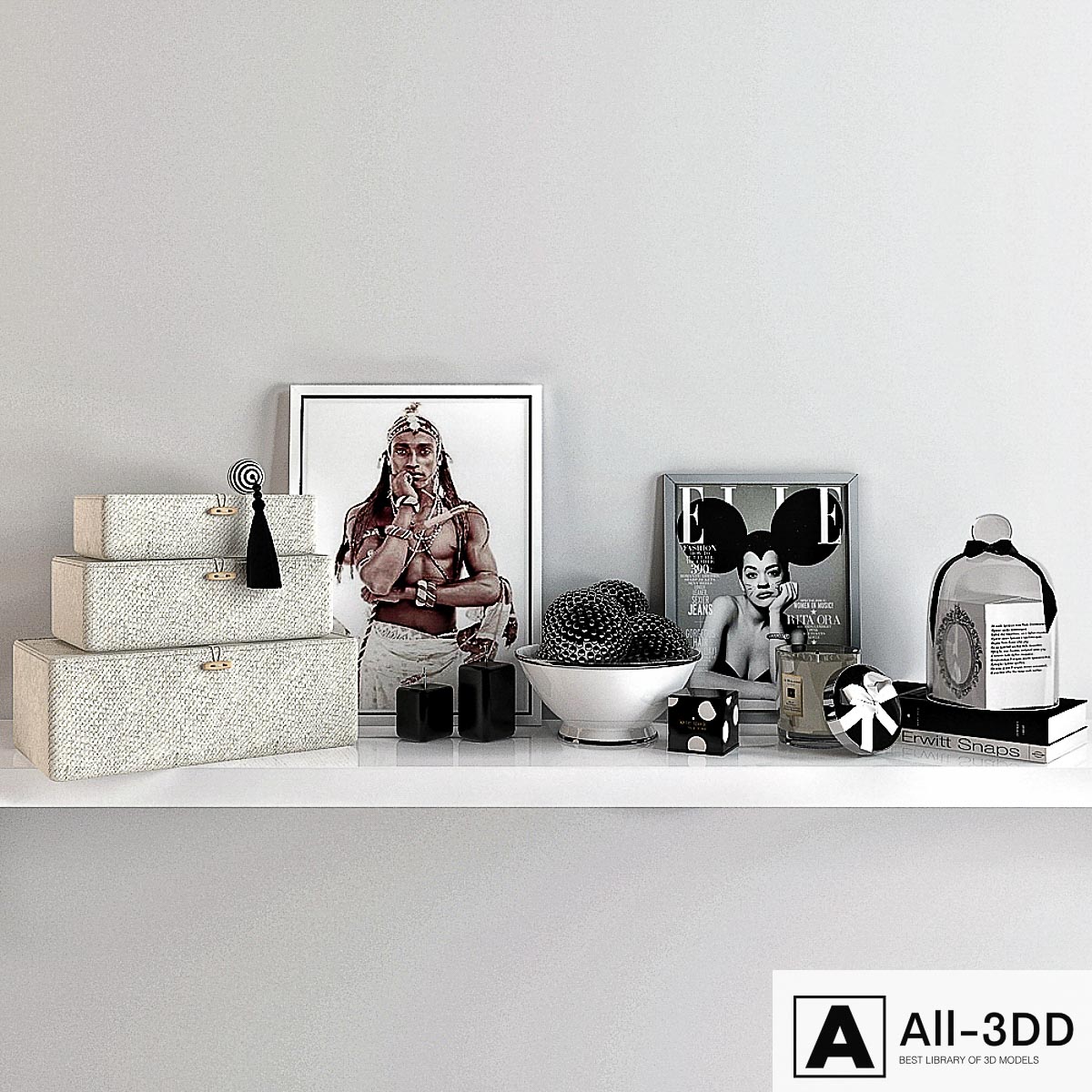 Decorative composition modern interior 3D model Decorative composition