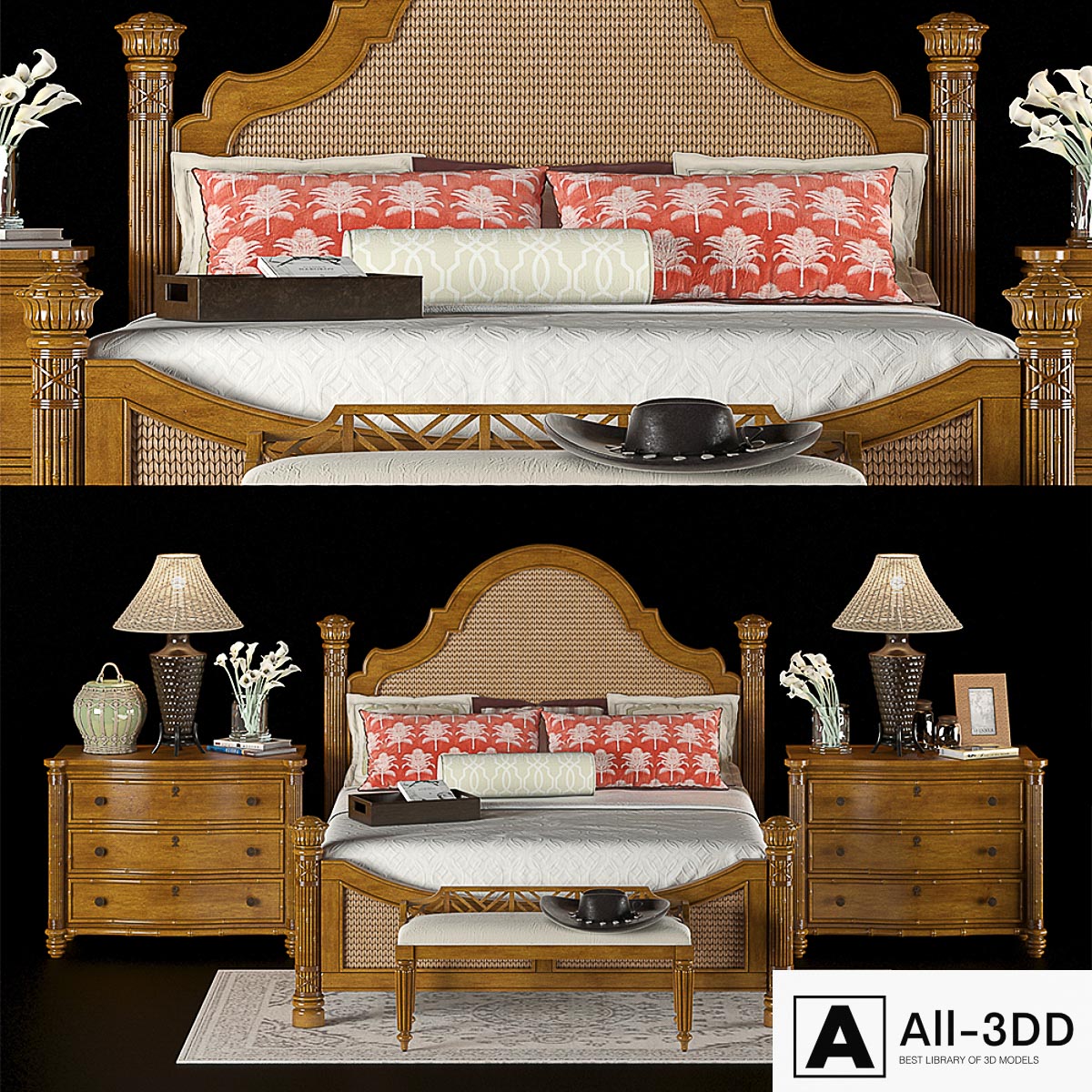 LEXINGTON HOME BRANDS ISLAND ESTATE BY TOMMY BAHAMA HOME ROUND HILL BED modern interior 3D model LEXINGTON HOME BRANDS ISLAND ESTATE BY TOMMY BAHAMA HOME ROUND HILL BED