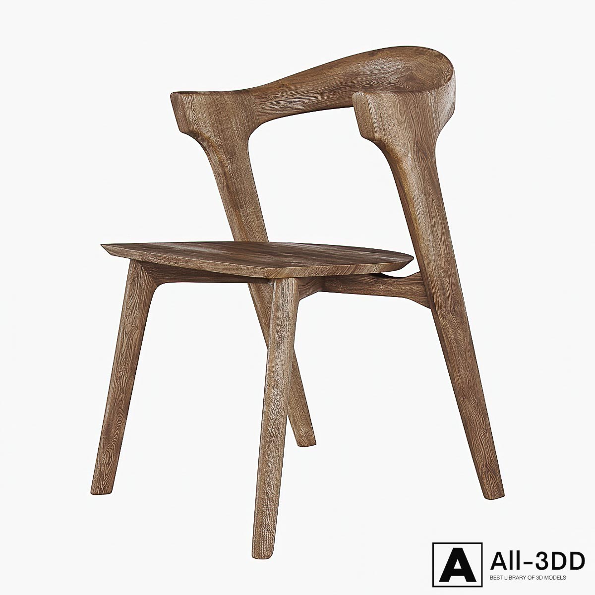 Ethnicraft Oak Bok Dining Chair modern interior 3D model Ethnicraft Oak Bok Dining Chair