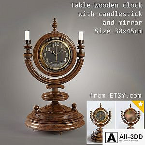 Wooden table clock