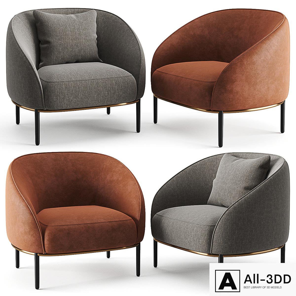 Potocco Yoisho Lounge modern interior 3D model Potocco Yoisho Lounge