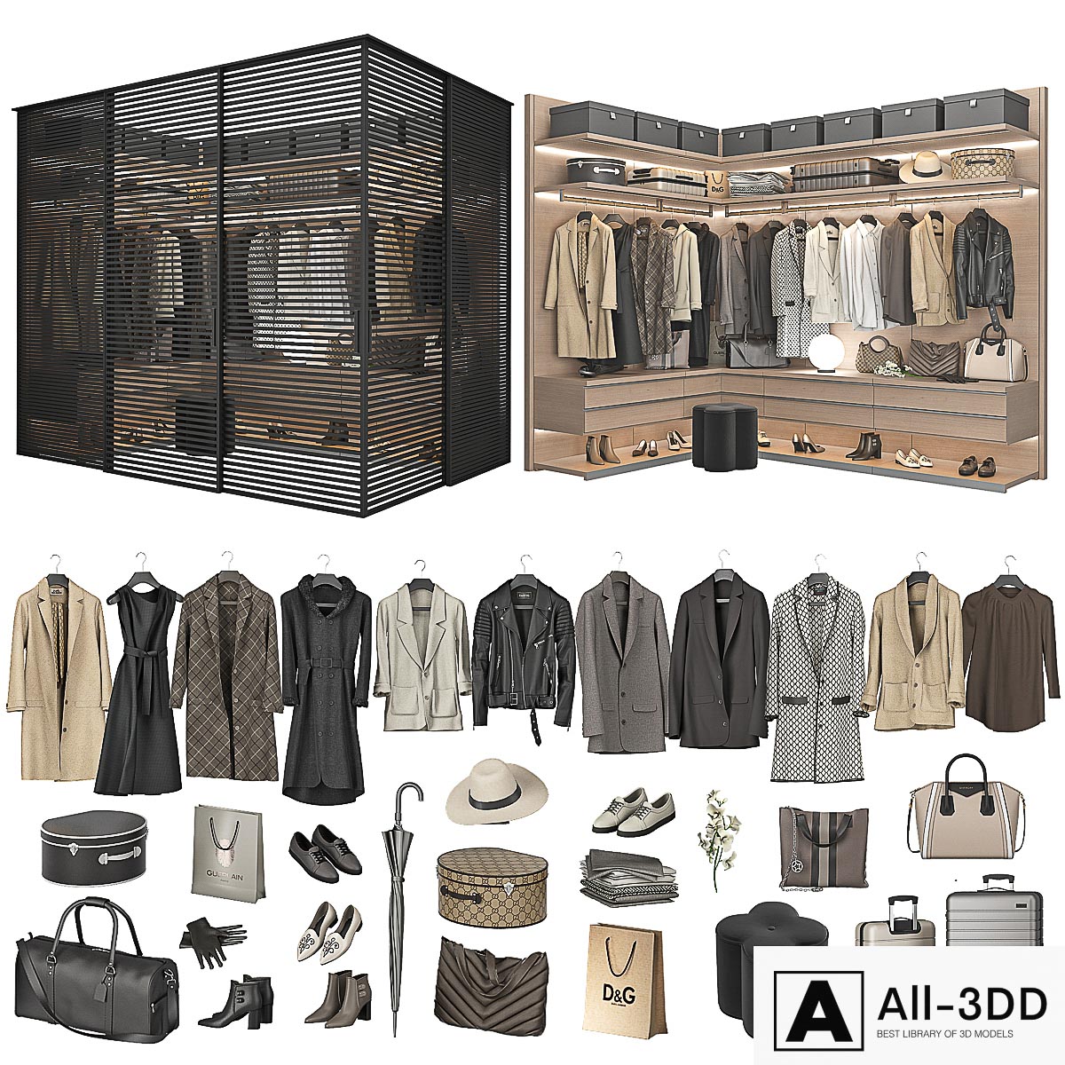 Walk-in Closet 98 part 6 modern interior 3D model Walk-in Closet 98 part 6