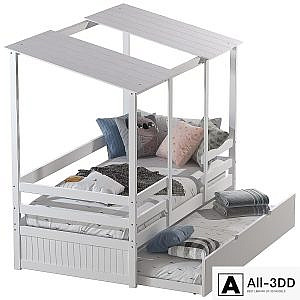 White kids bed