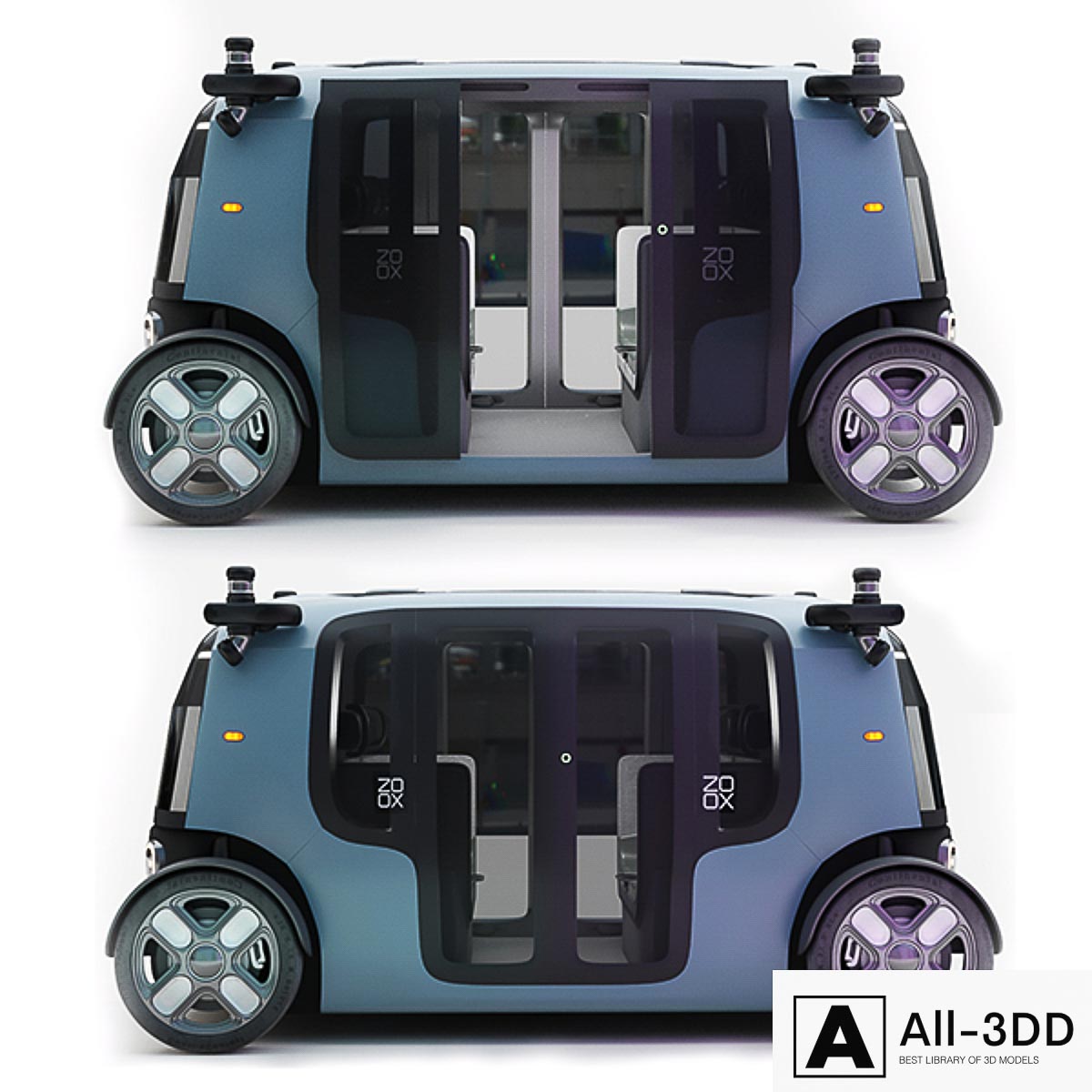 Zoox Smart Car modern interior 3D model Zoox Smart Car