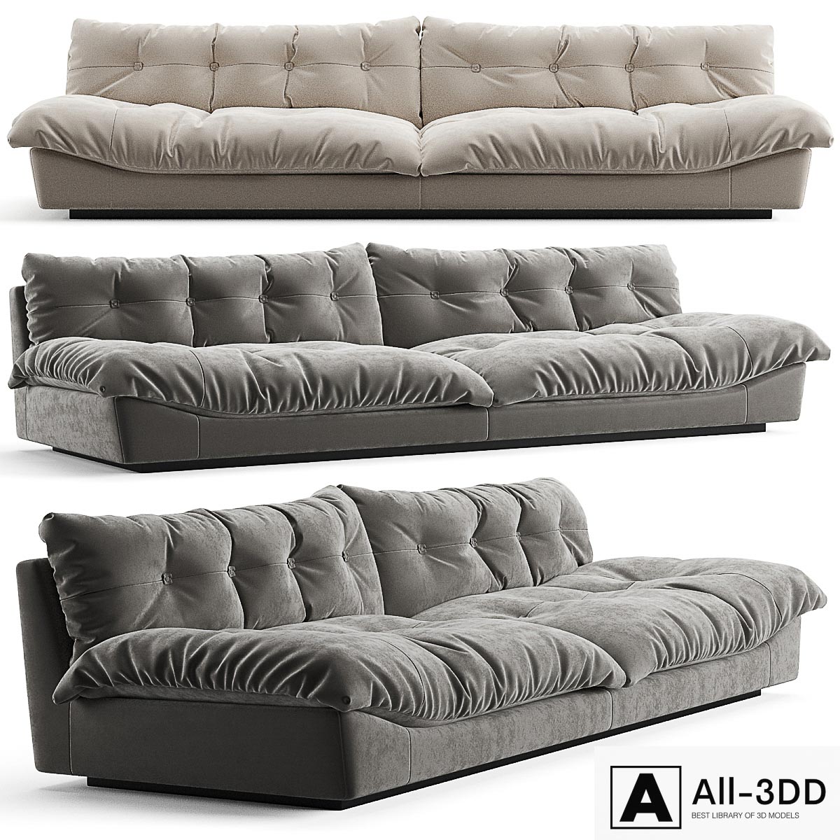 Baxter Milano Sofa modern interior 3D model Baxter Milano Sofa
