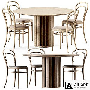 Table Palais royal By asplund and Bentwood Chair 215 by Thonet