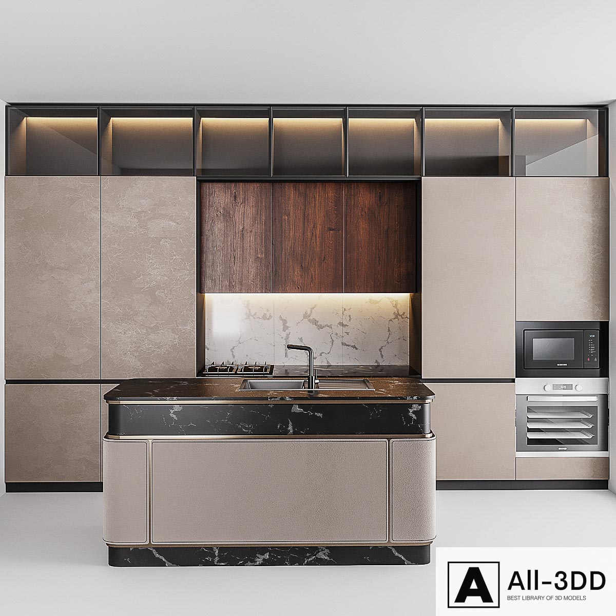 kitchen luxory modern interior 3D model kitchen luxory
