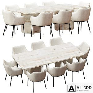 Coco Republic St James Dining Chair and Como Rectangular Table