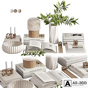 White decorative set with Lanterno Table Lamp