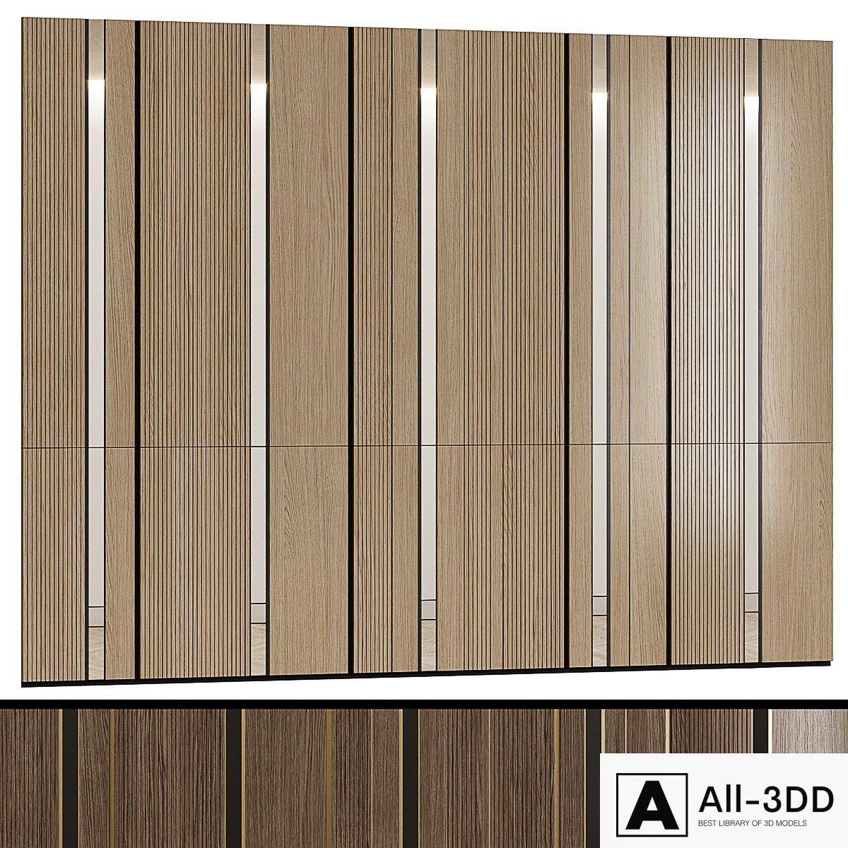 Modular wall panels in a modern minimalist style 5 modern interior 3D model Modular wall panels in a modern minimalist style 5
