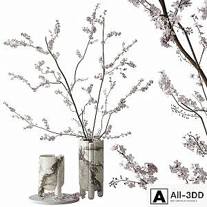 Decorative set with blossoming branches