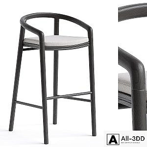 Solid Bar Stool with back Manutti